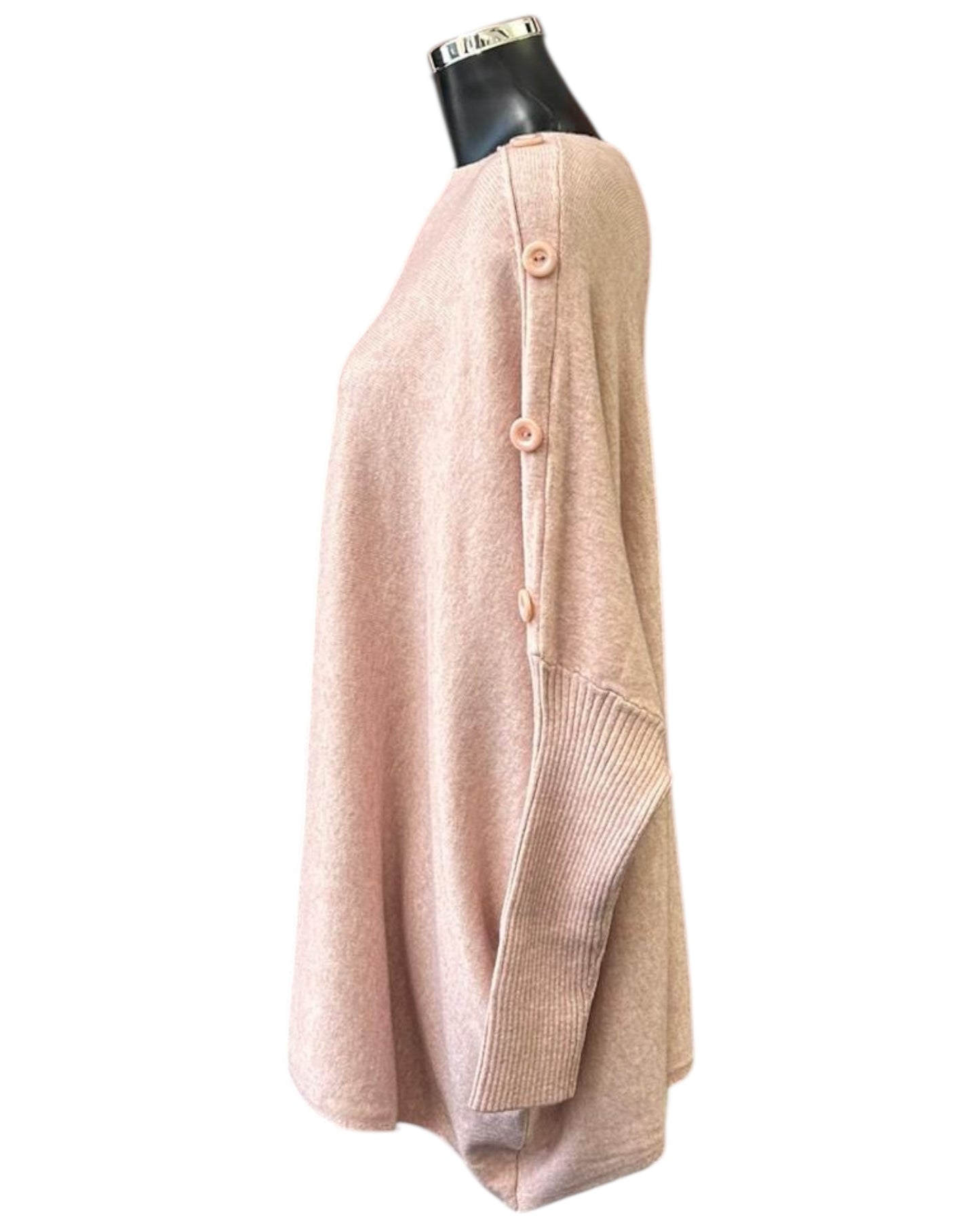 Simone button shoulder jumper - Pink
