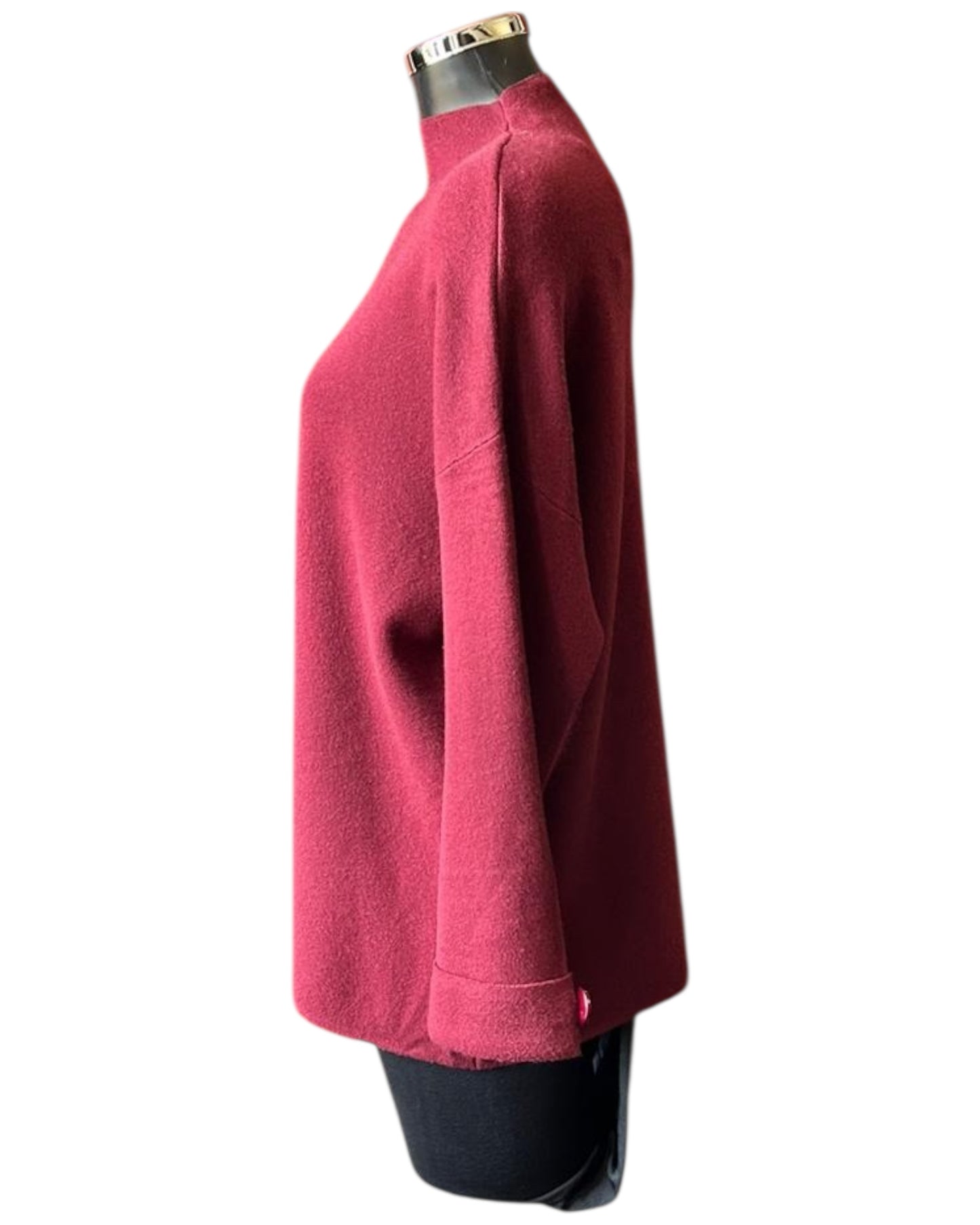 Ruby split front high neck jumper - Bordeaux