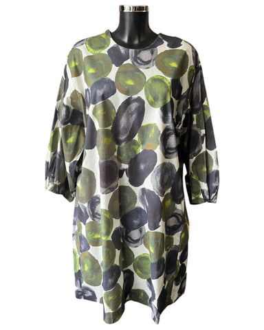 Tirelli tuck cuff oversized dress - Moss spot