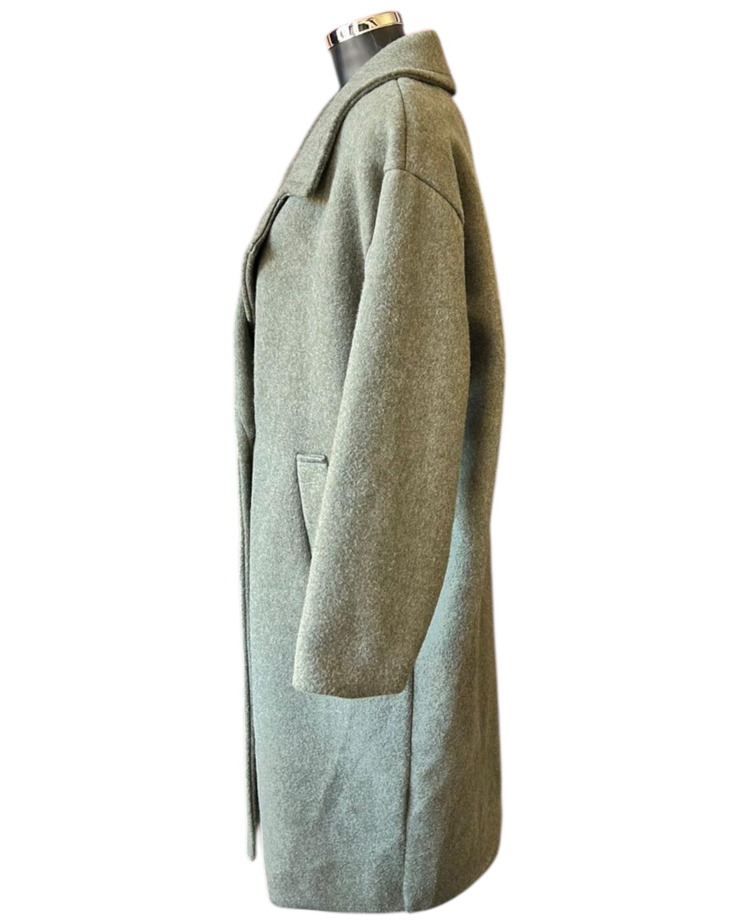 Priscilla wool feel pea coat - Khaki