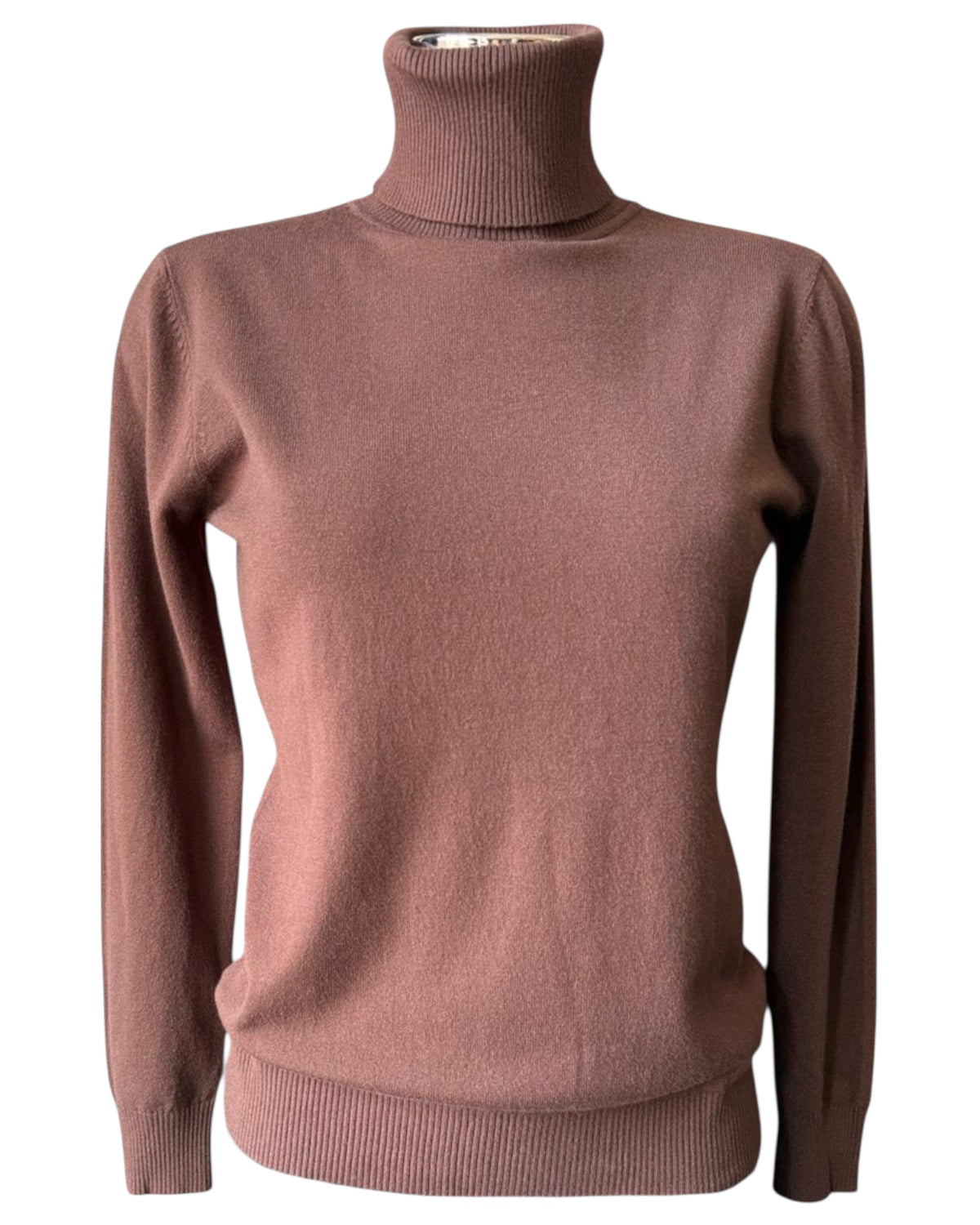 Zara fine knit polo neck - chocolate