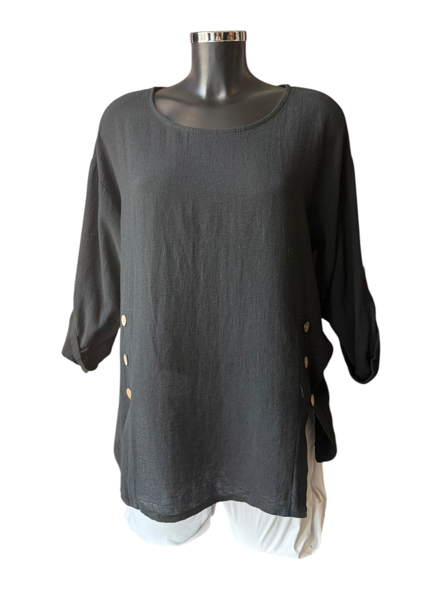 Casey range button sides top - Black