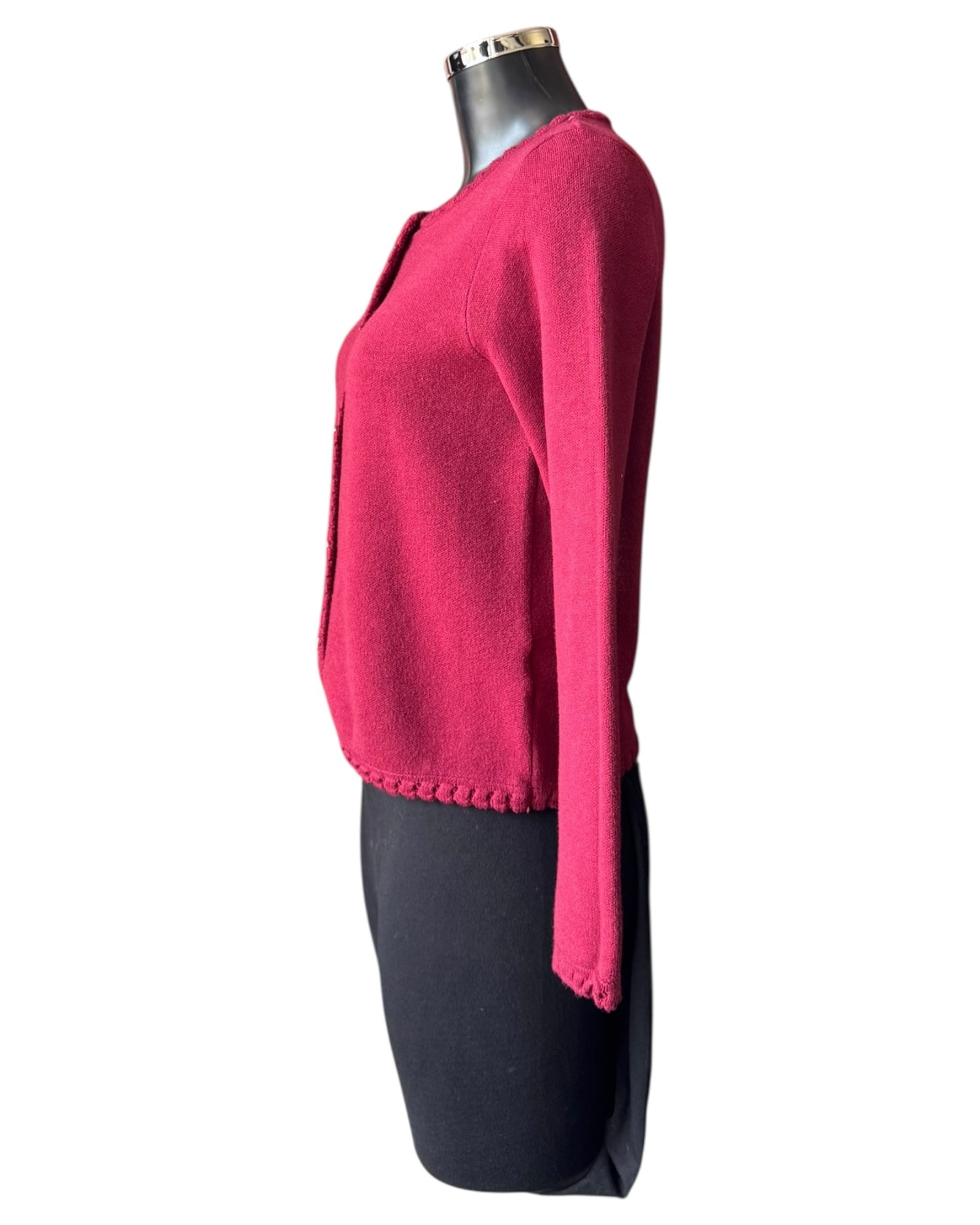Sasha gold button cardigan - Wine
