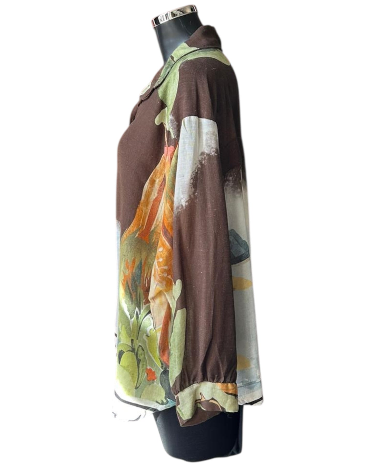 Caitlin landscape blouse - Chocolate