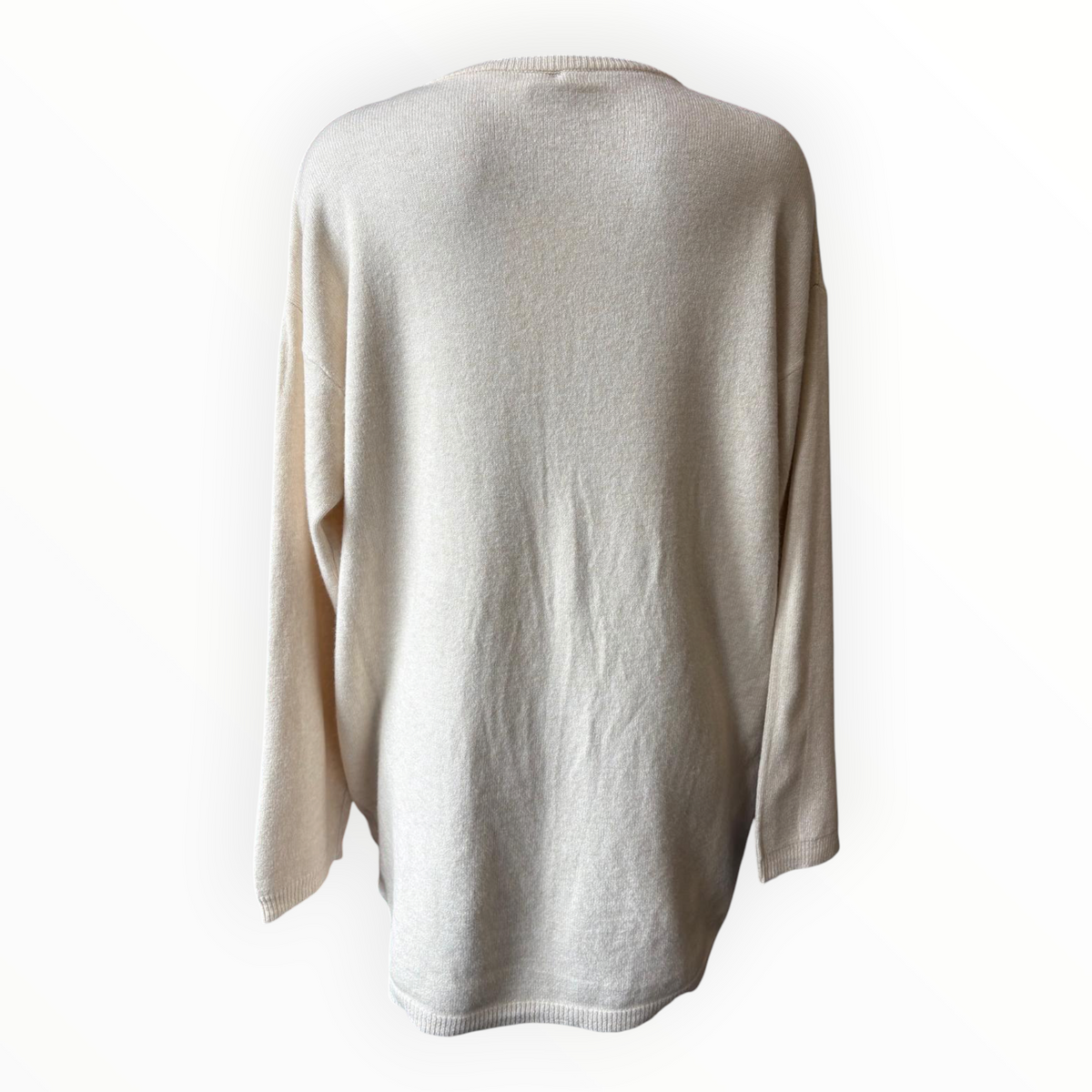 Fallon oversized pearl neck jumper - Beige