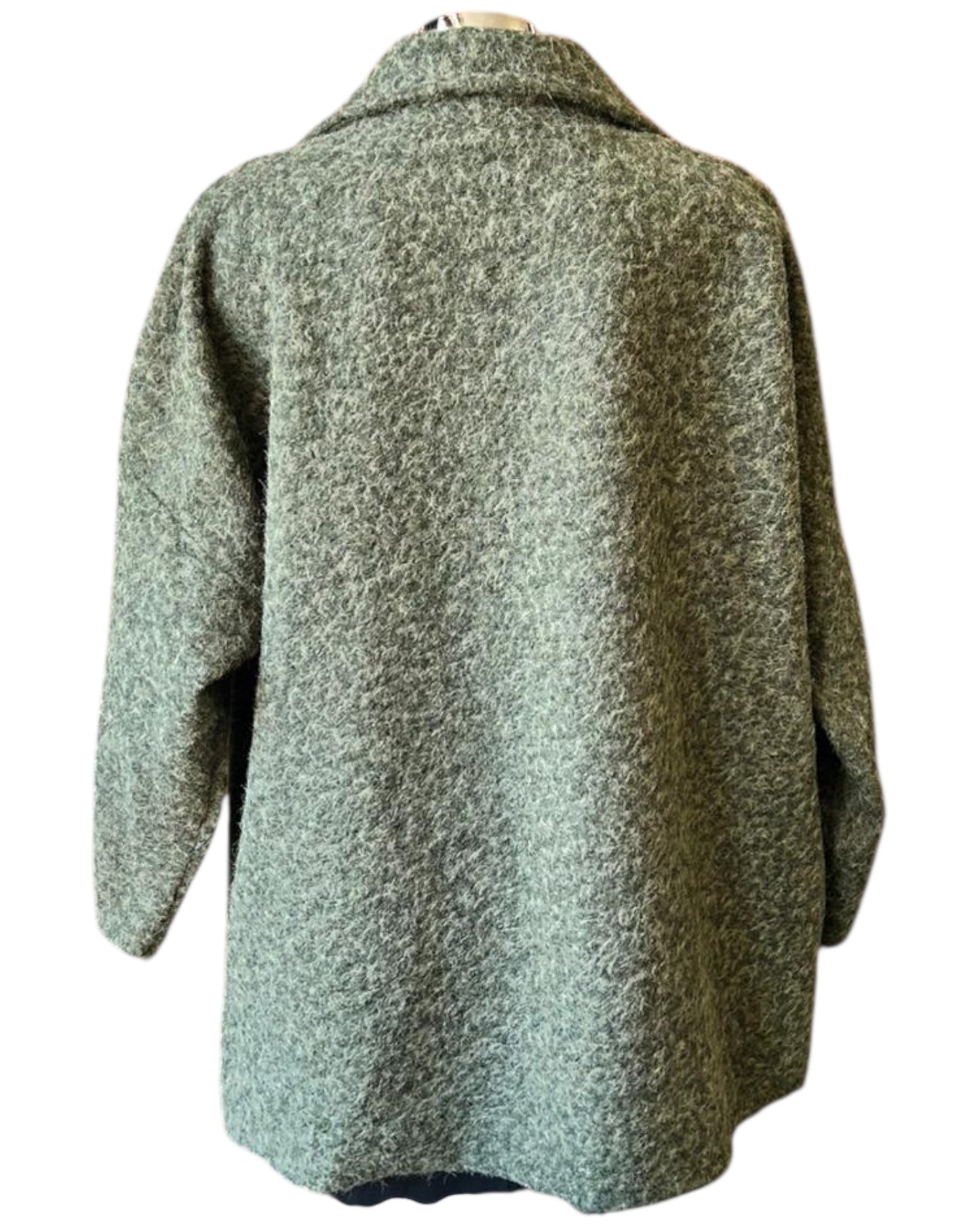 Margot oversized gold button coat - khaki