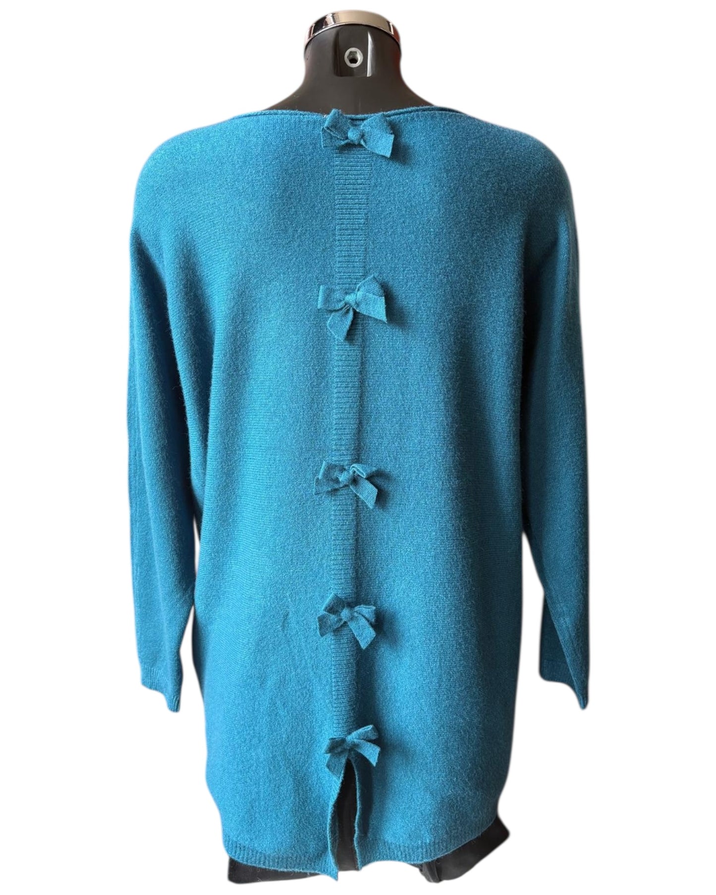 Belinda bow back pocket jumper - Teal
