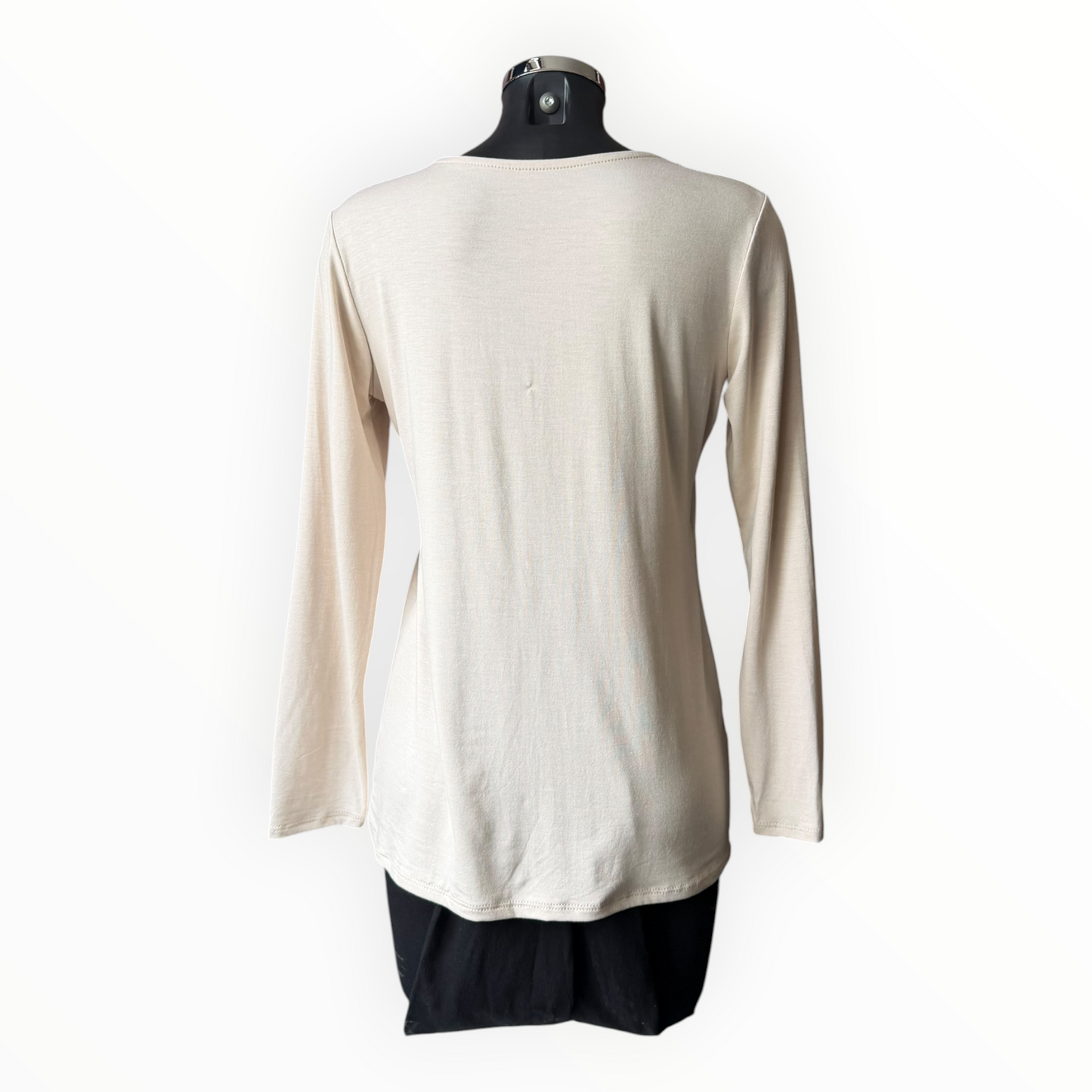 Sasha basic v neck top - Beige