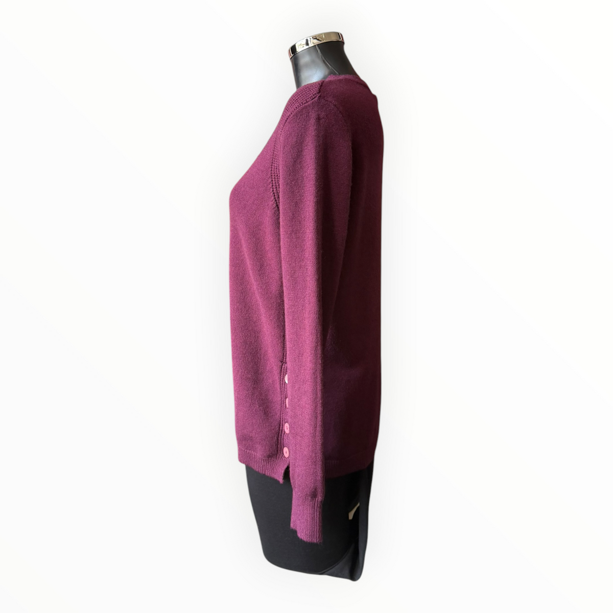 Queenie button detail jumper - Plum