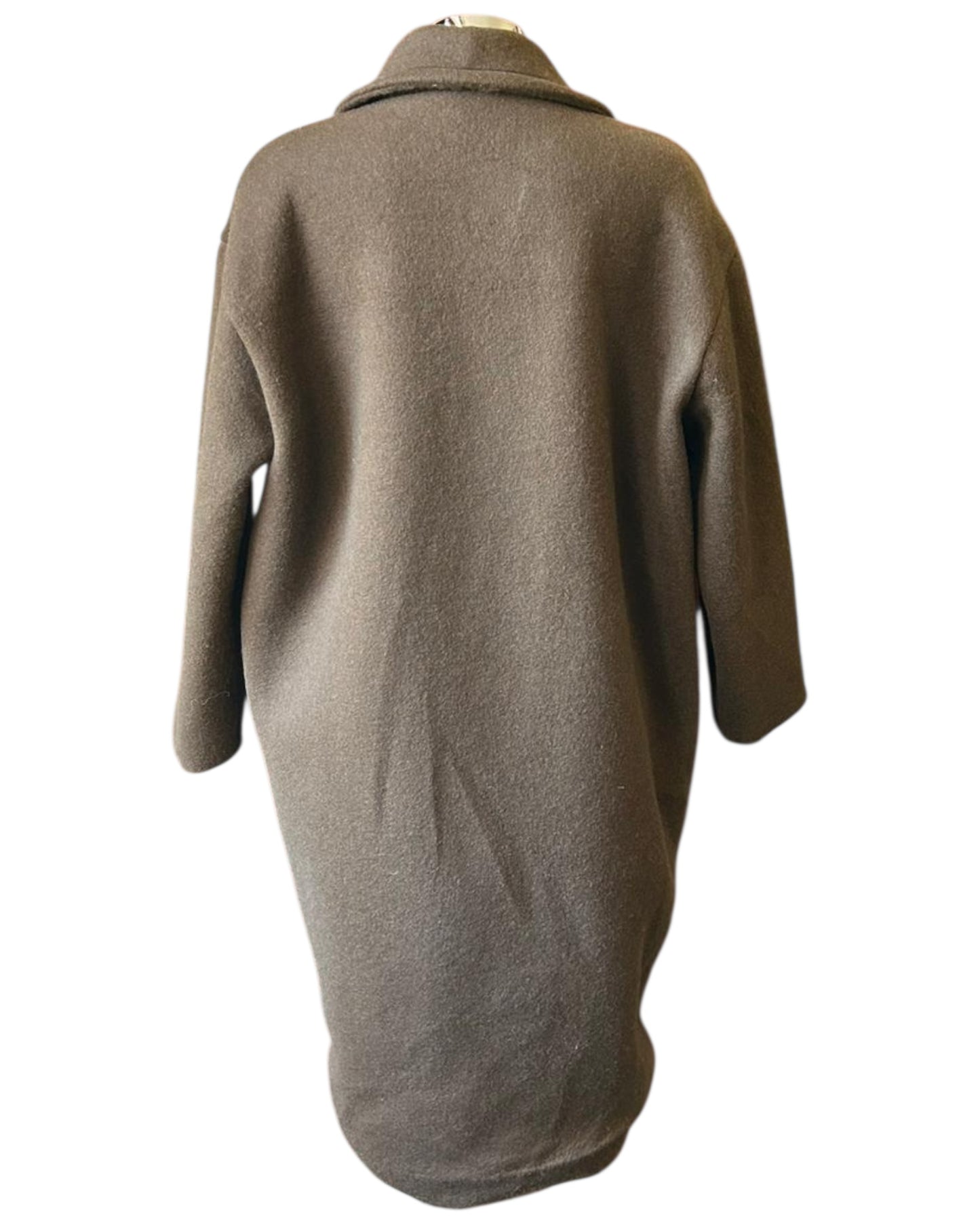 Priscilla wool feel pea coat - Chocolate