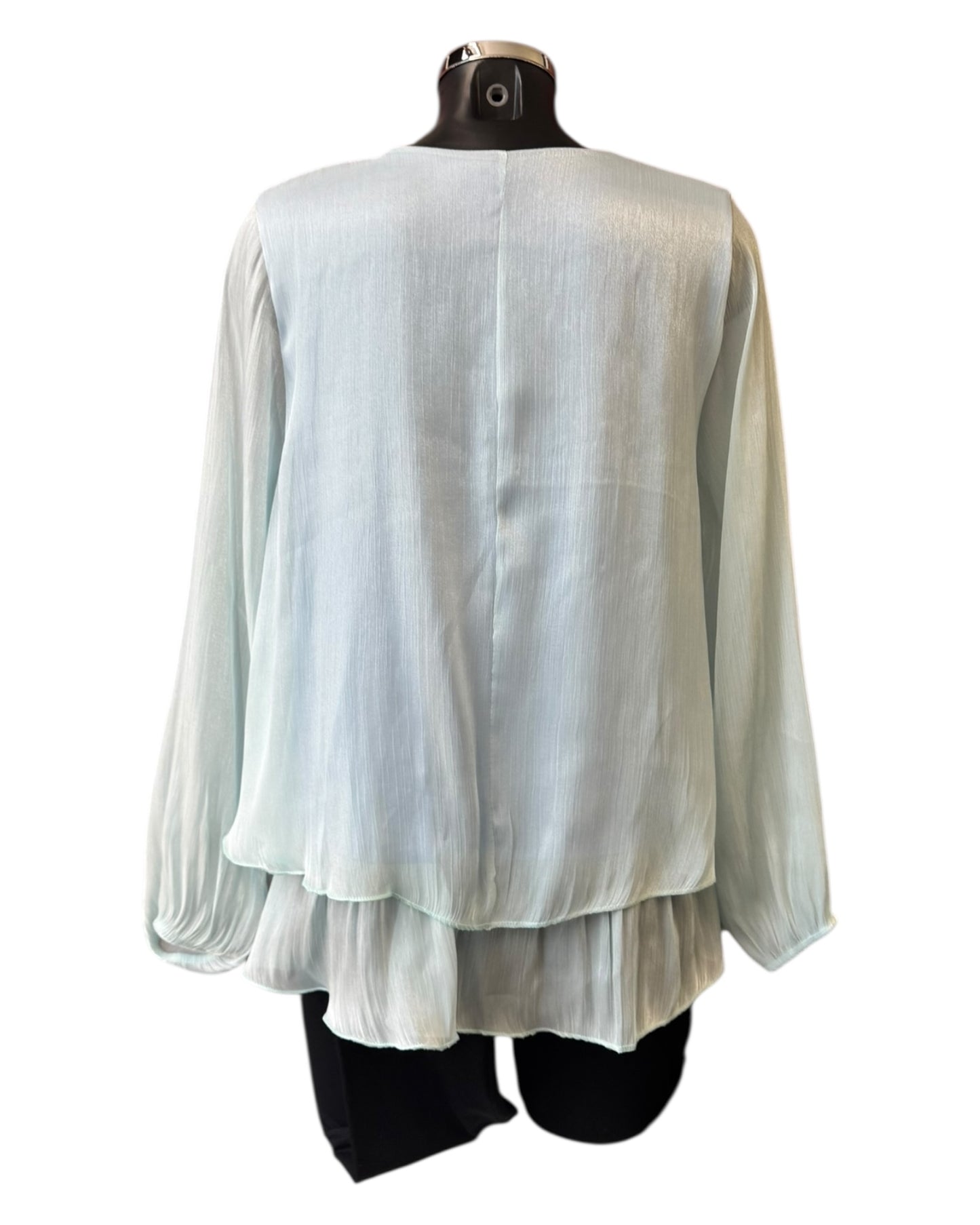 Vanessa v neck layered top - Blue