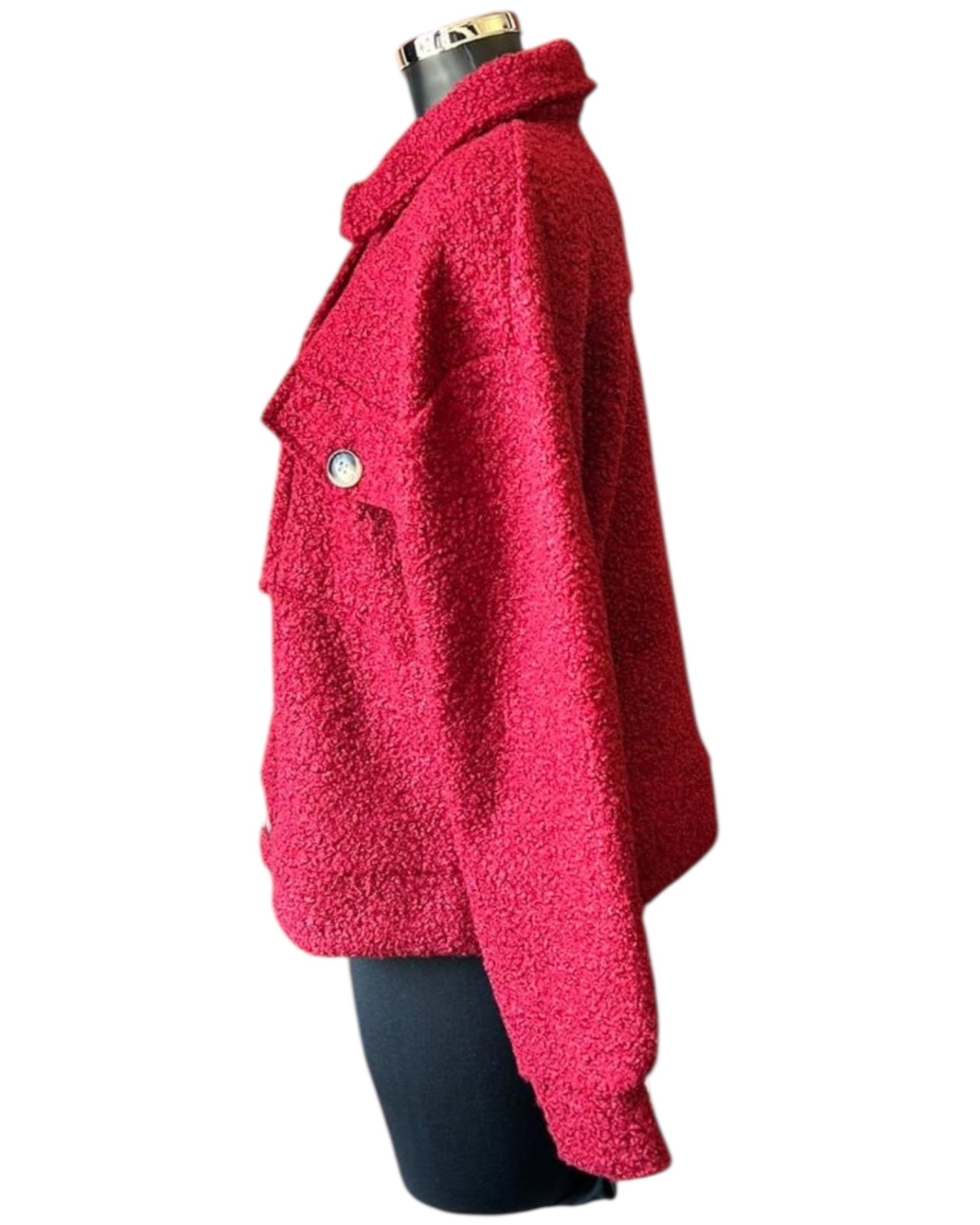 Gina boucle bomber jacket - Bordeaux