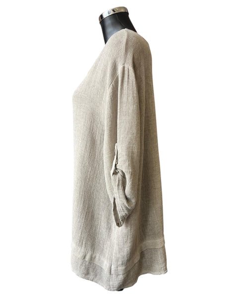 Casey range half sleeve tunic top - Mocha