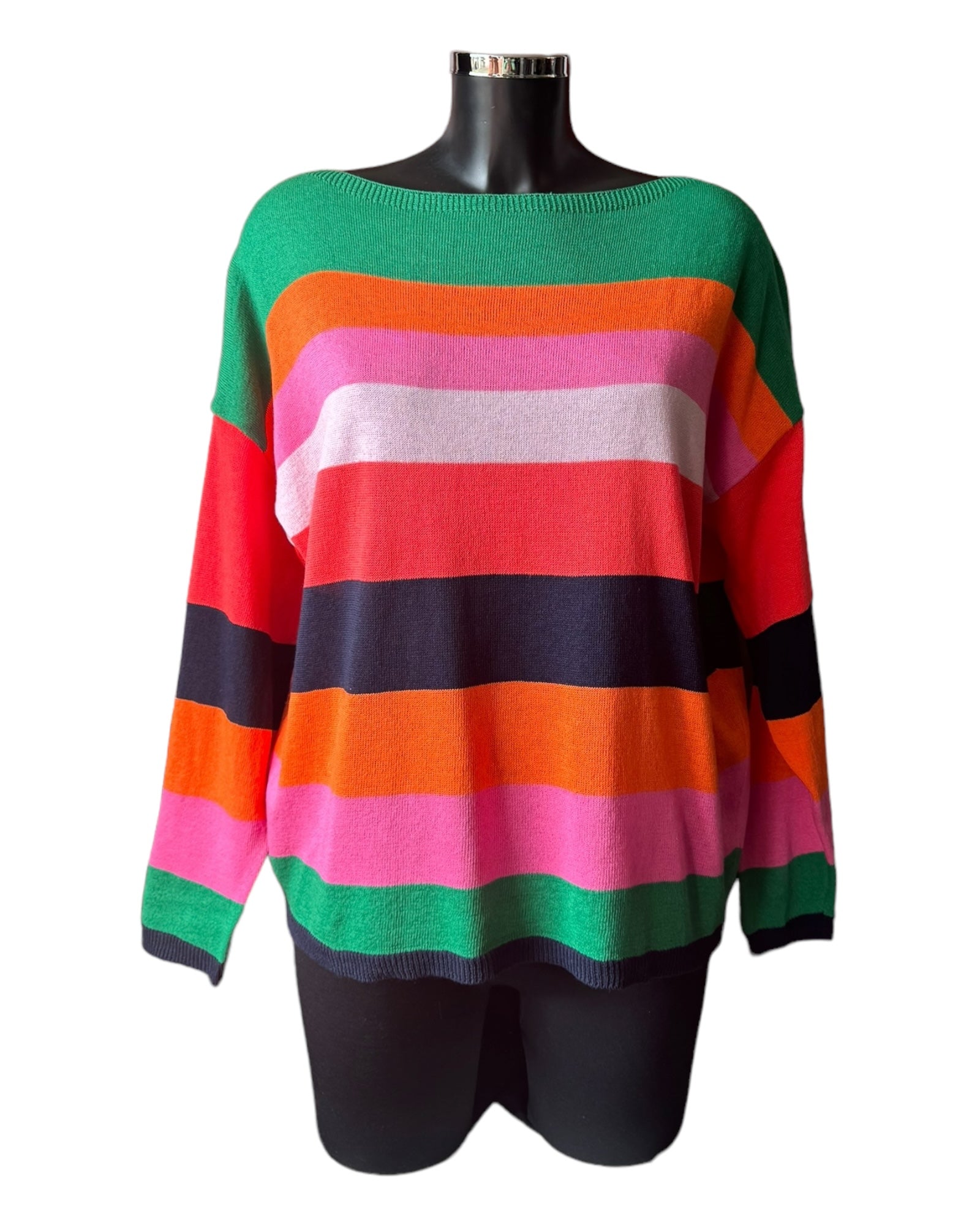 Sophia cotton striped jumper - Green mix