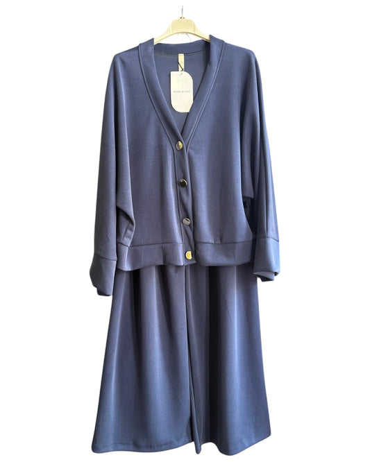 Lola cardigan co-ord trouser suit - Navy