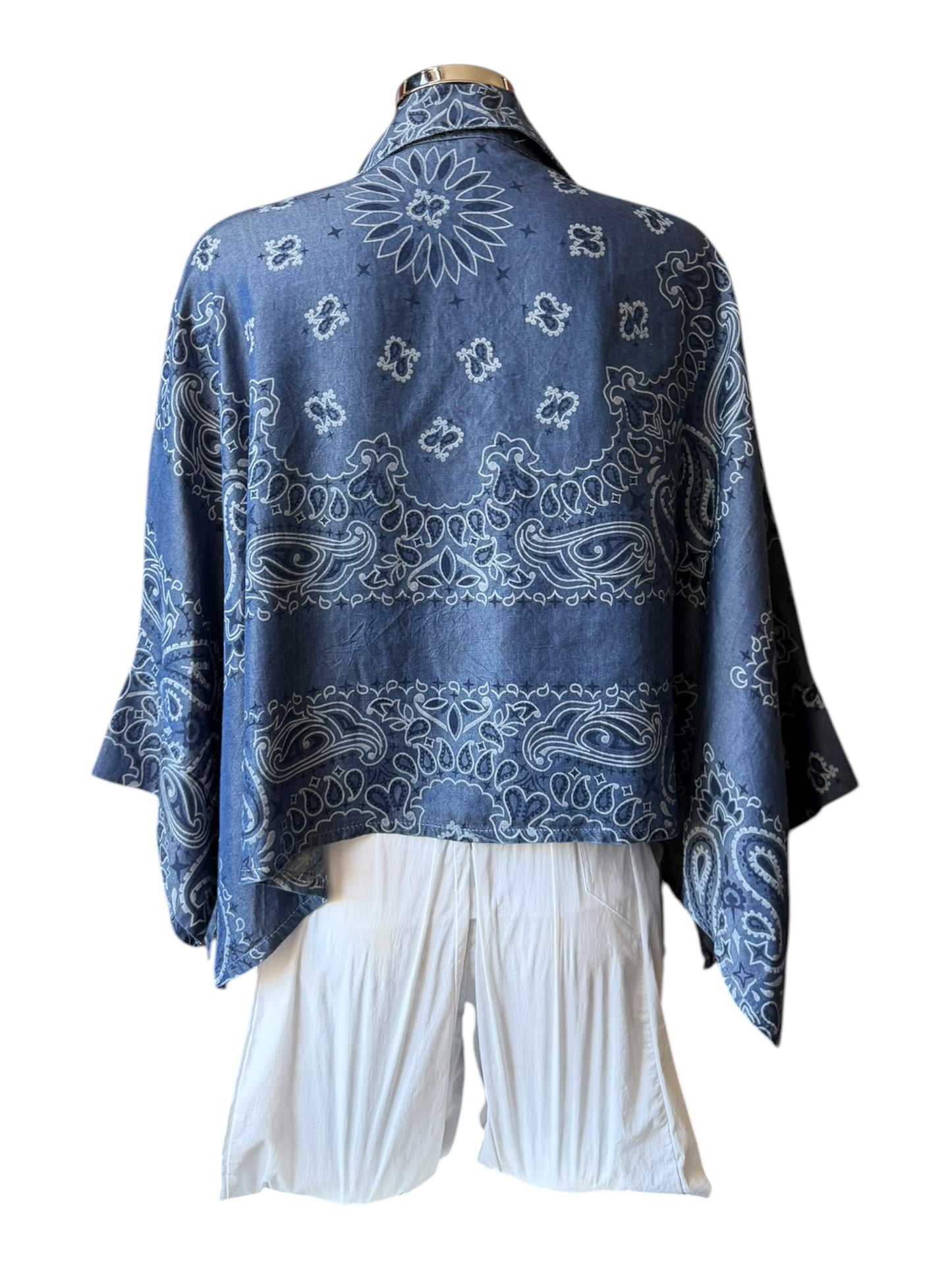 Marley chambray paisley shirt - Dark denim