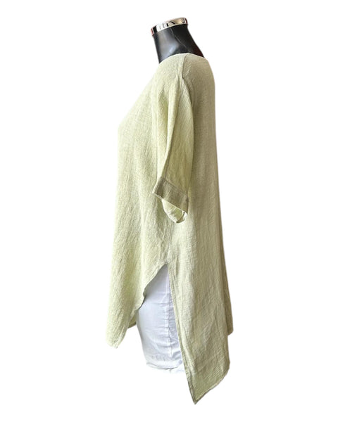 Casey range split side tunic top - Lime