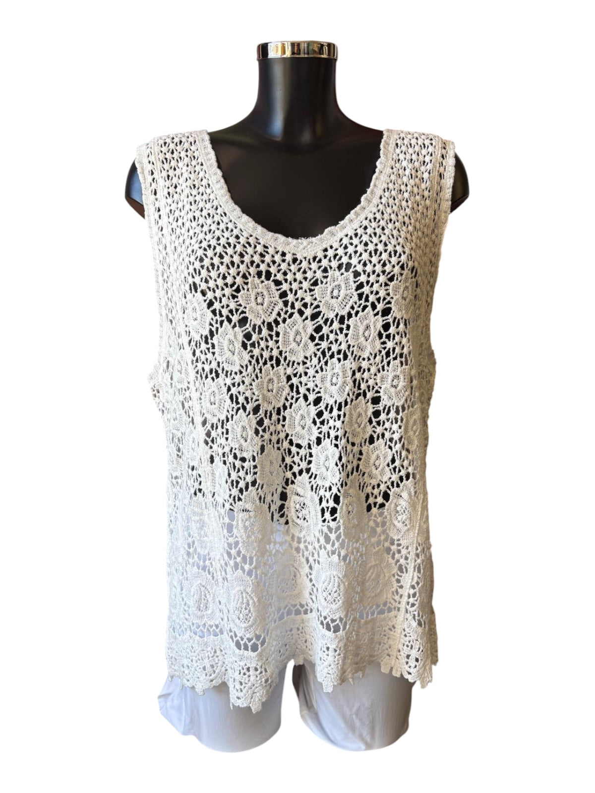 Eleanor crochet vest top - Ivory