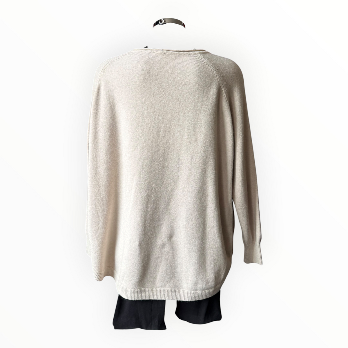 Callie button side soft knitted jumper - Beige