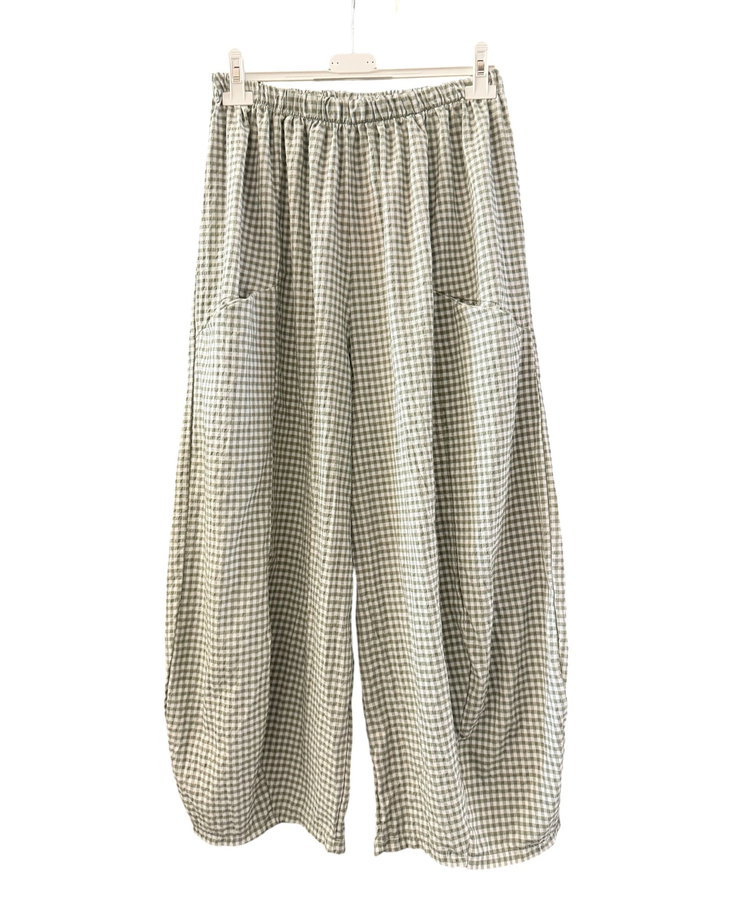 Gia gingham check balloon trousers - Khaki