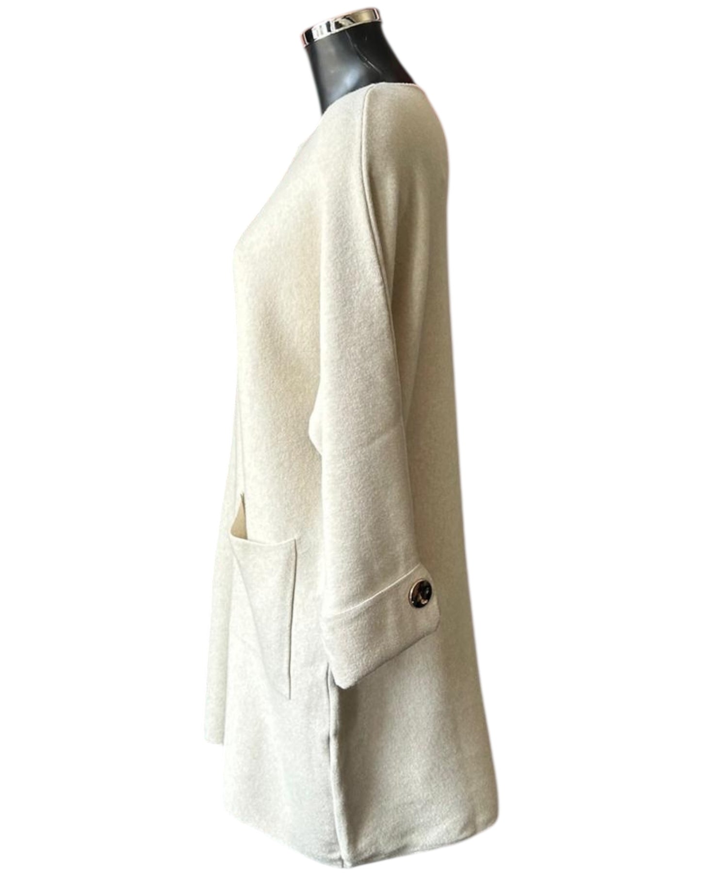 Leah premium knit tunic dress - Beige