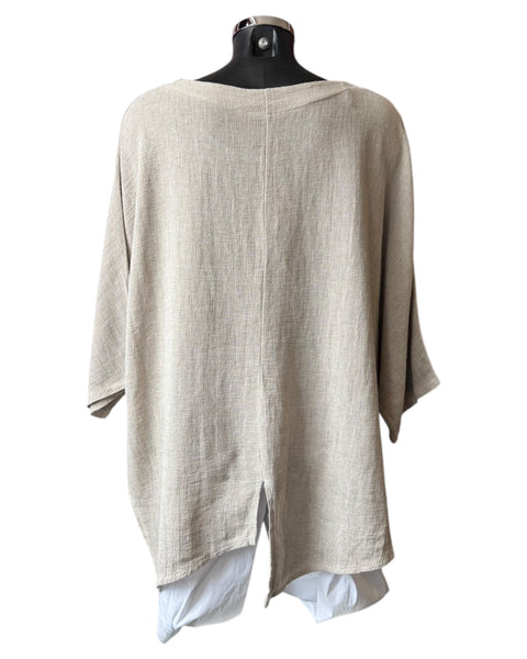 Casey range split front one pocket top - Mocha