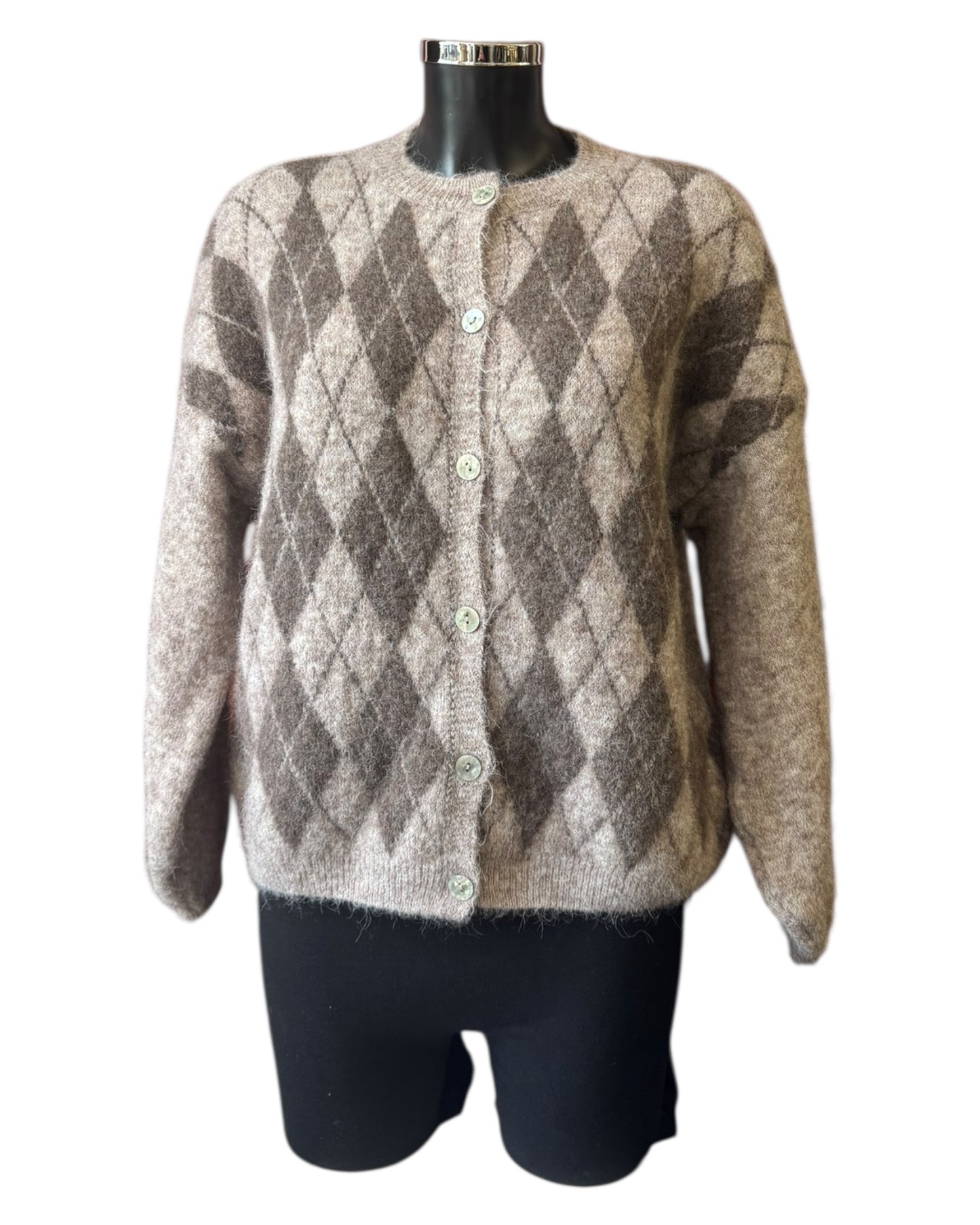 Shona argyle pattern cardigan - Taupe
