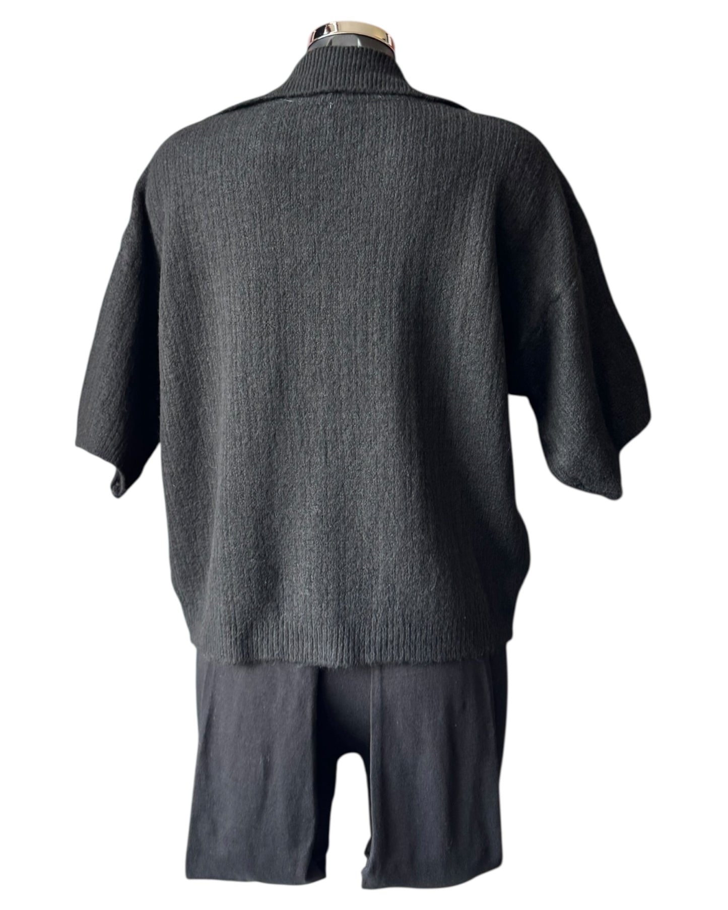 Layla half sleeve collared jumper - Black