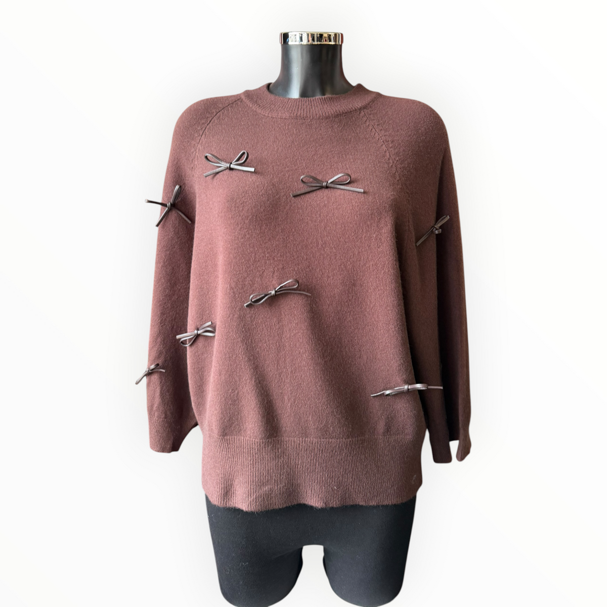 Cassidy bow jumper - Chocolate