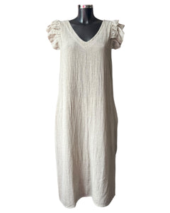 Casey range frill sleeve dress - Mocha