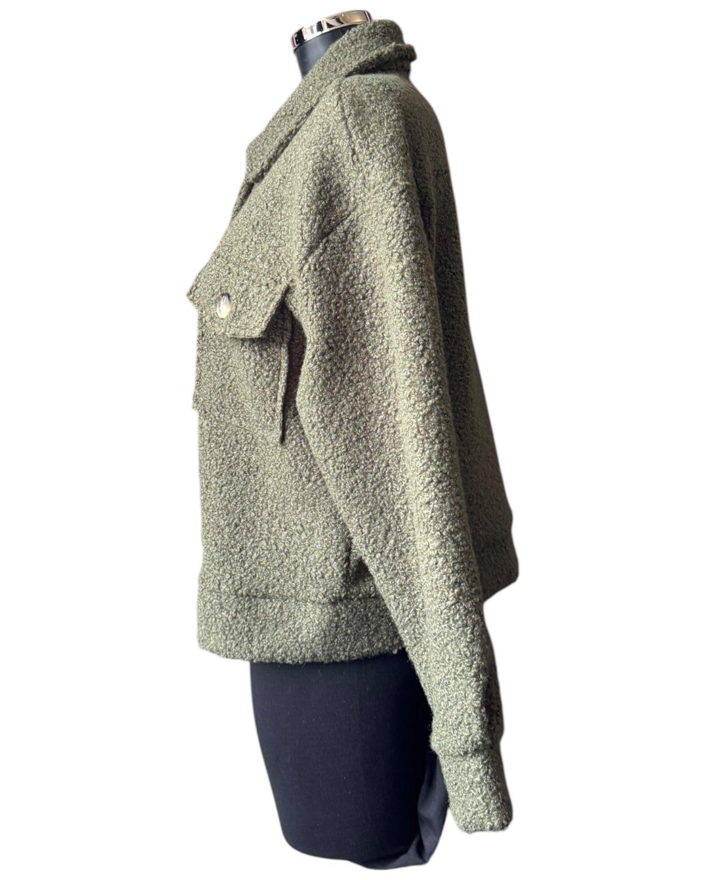 Gina boucle bomber jacket - Khaki