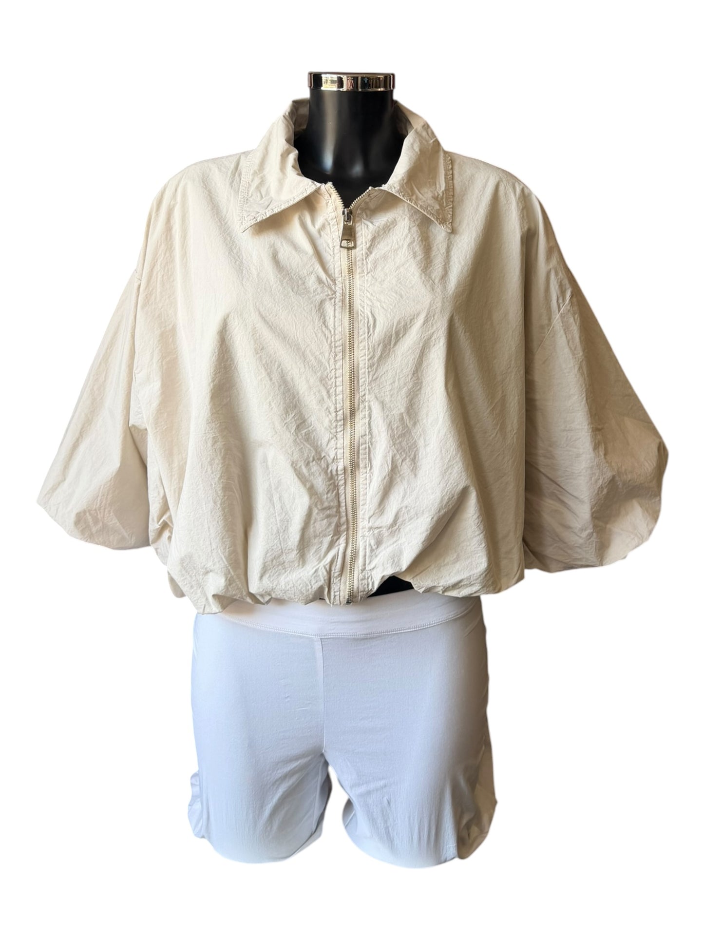 Lara bubble hem lightweight jacket - Beige