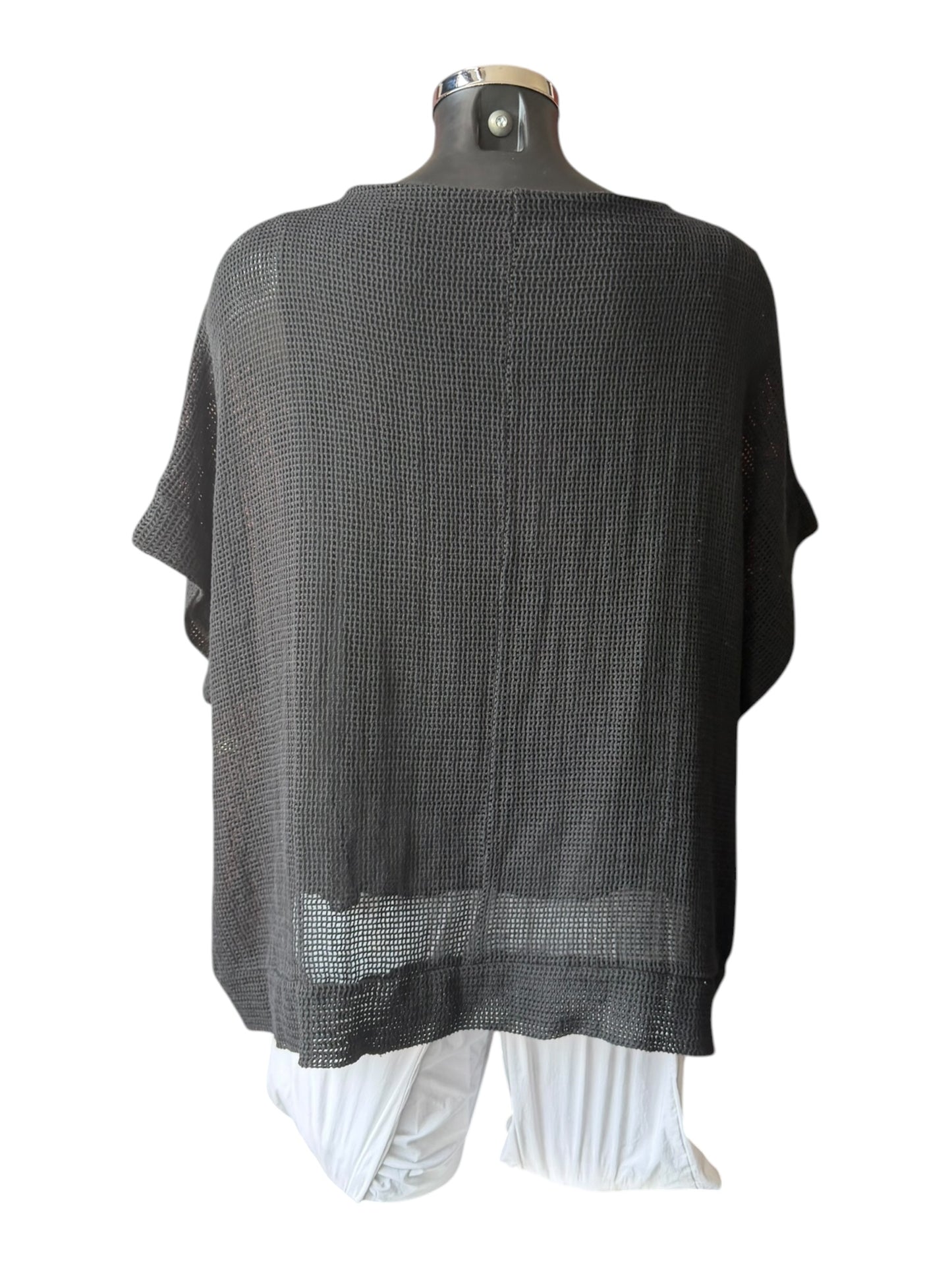 Casey range mesh ruched side top - Black