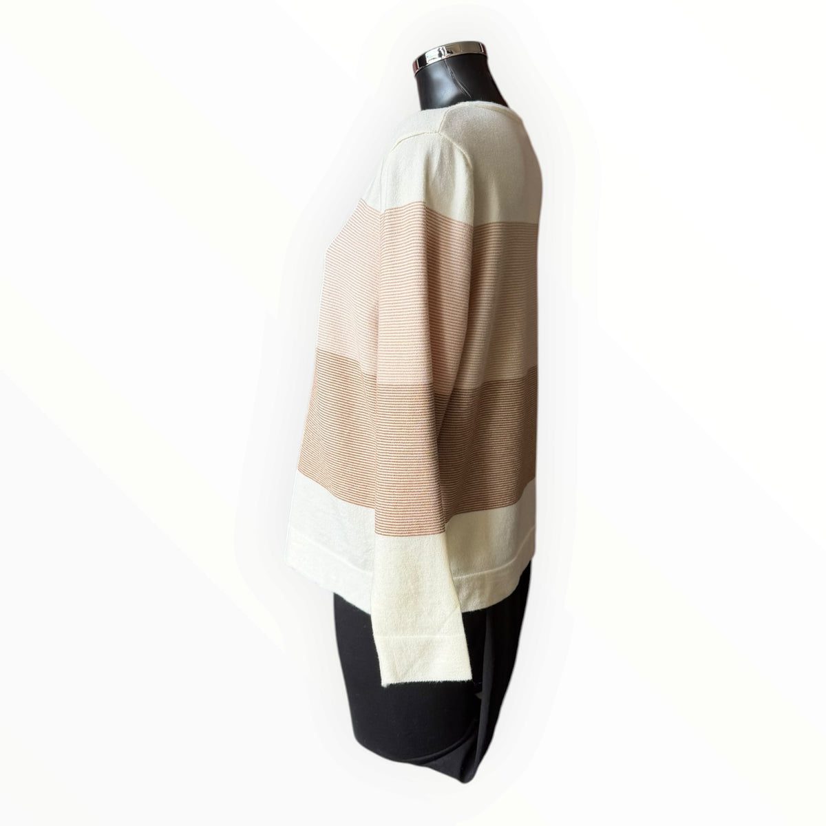 Sally glitter colour block jumper - beige mix