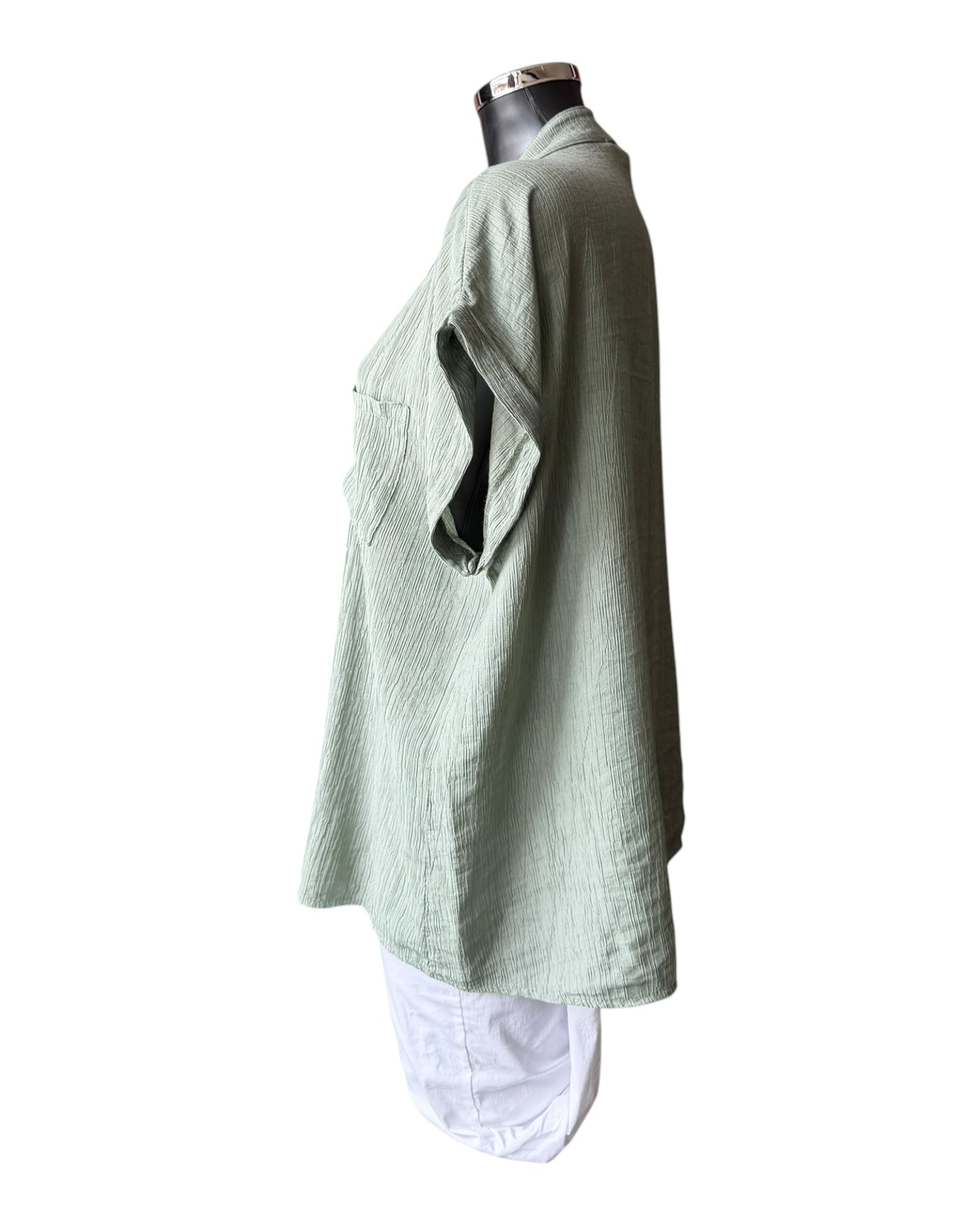 Milly range grandad neck shirt - Khaki