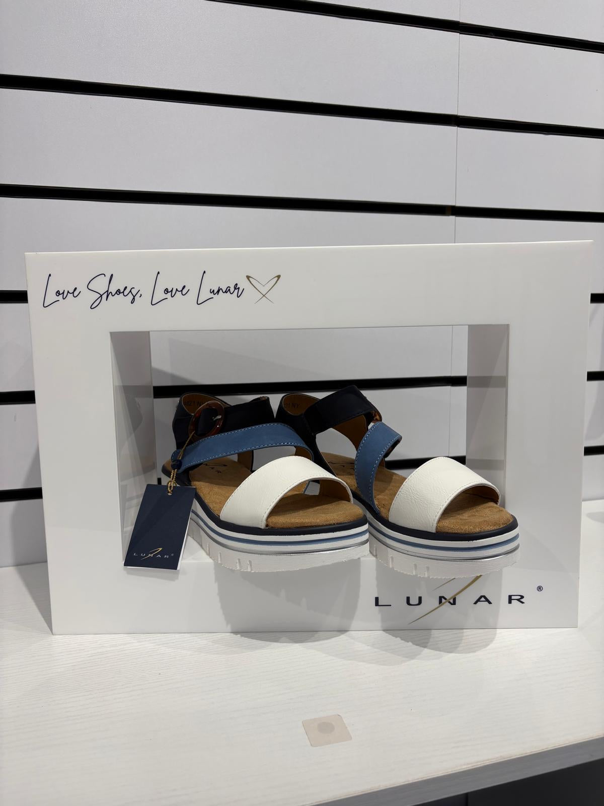 Lunar Issy navy flatform sandals