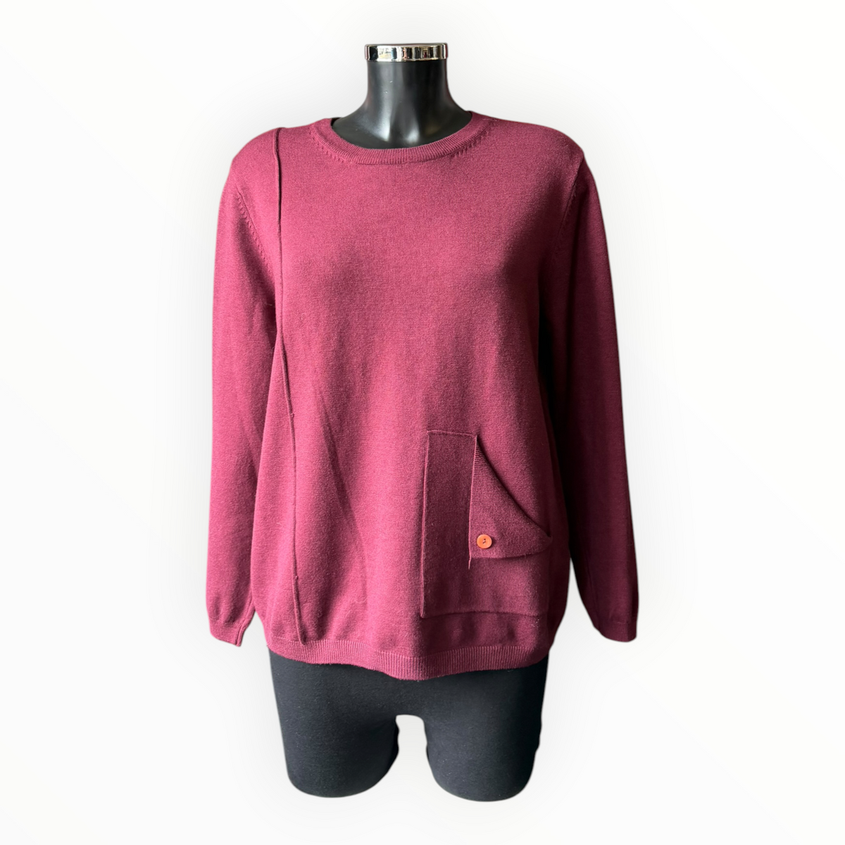 Debbie button pocket jumper - Wine