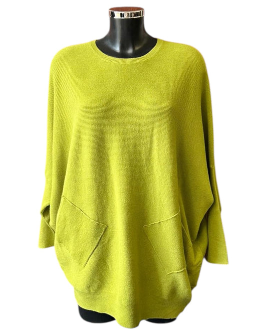 Evie plait back jumper - Lime