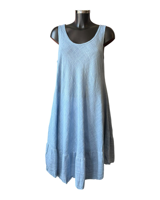 Alice sleeveless bias cut dress - Blue