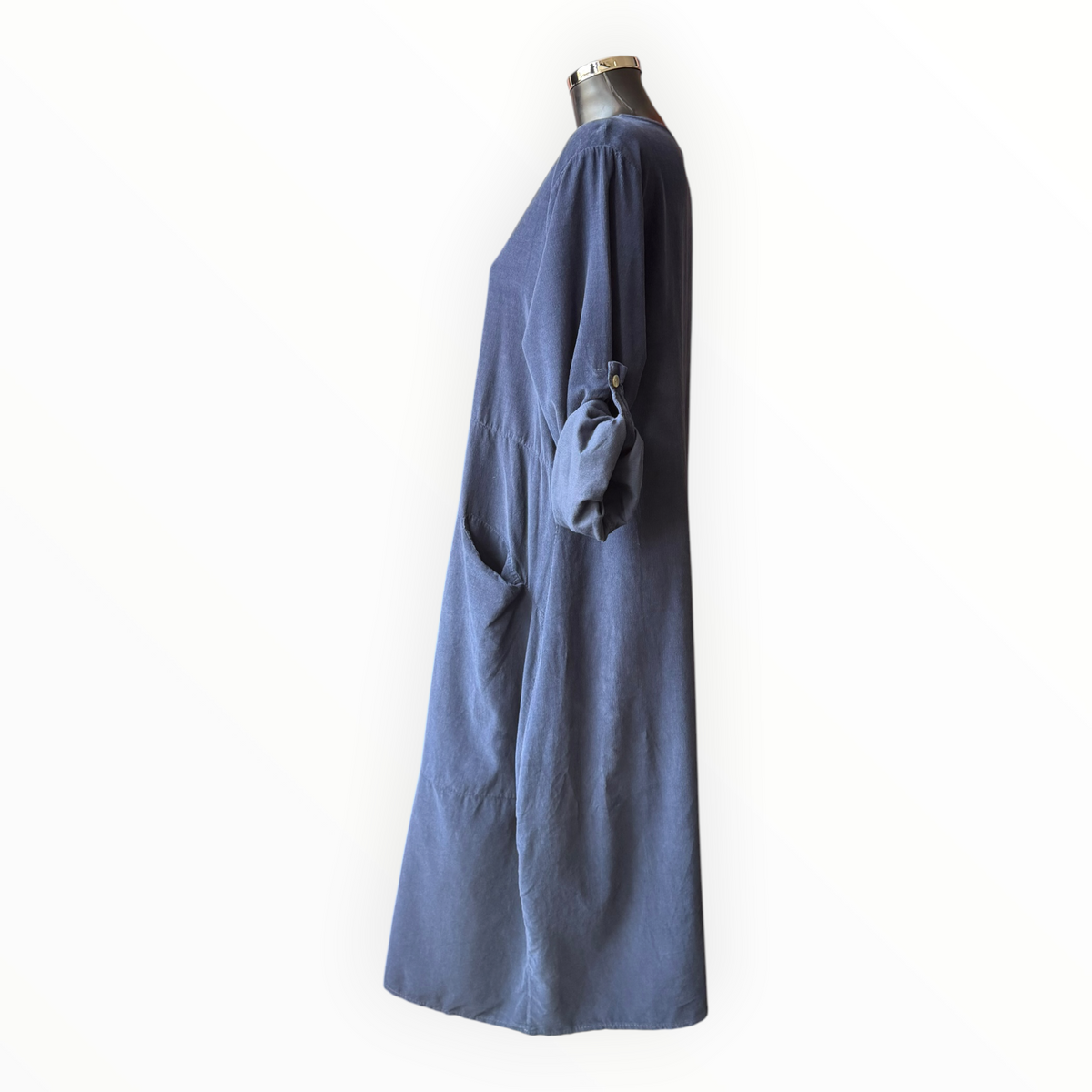 Courtney needlecord long dress - Navy