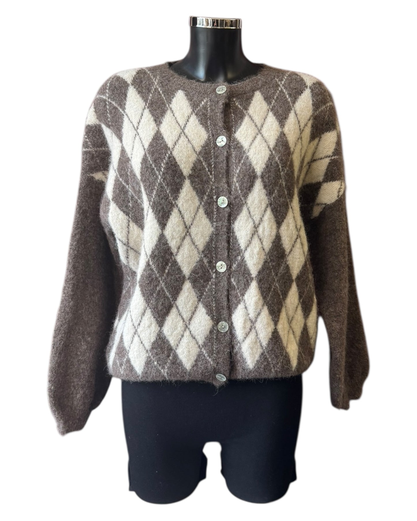Shona argyle pattern cardigan - Brown