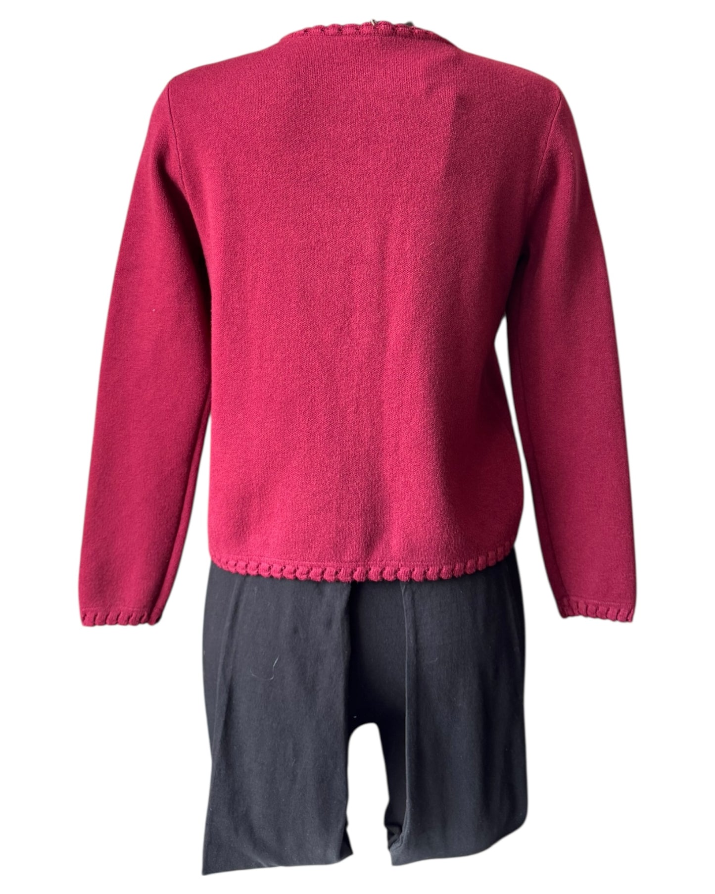Sasha gold button cardigan - Wine