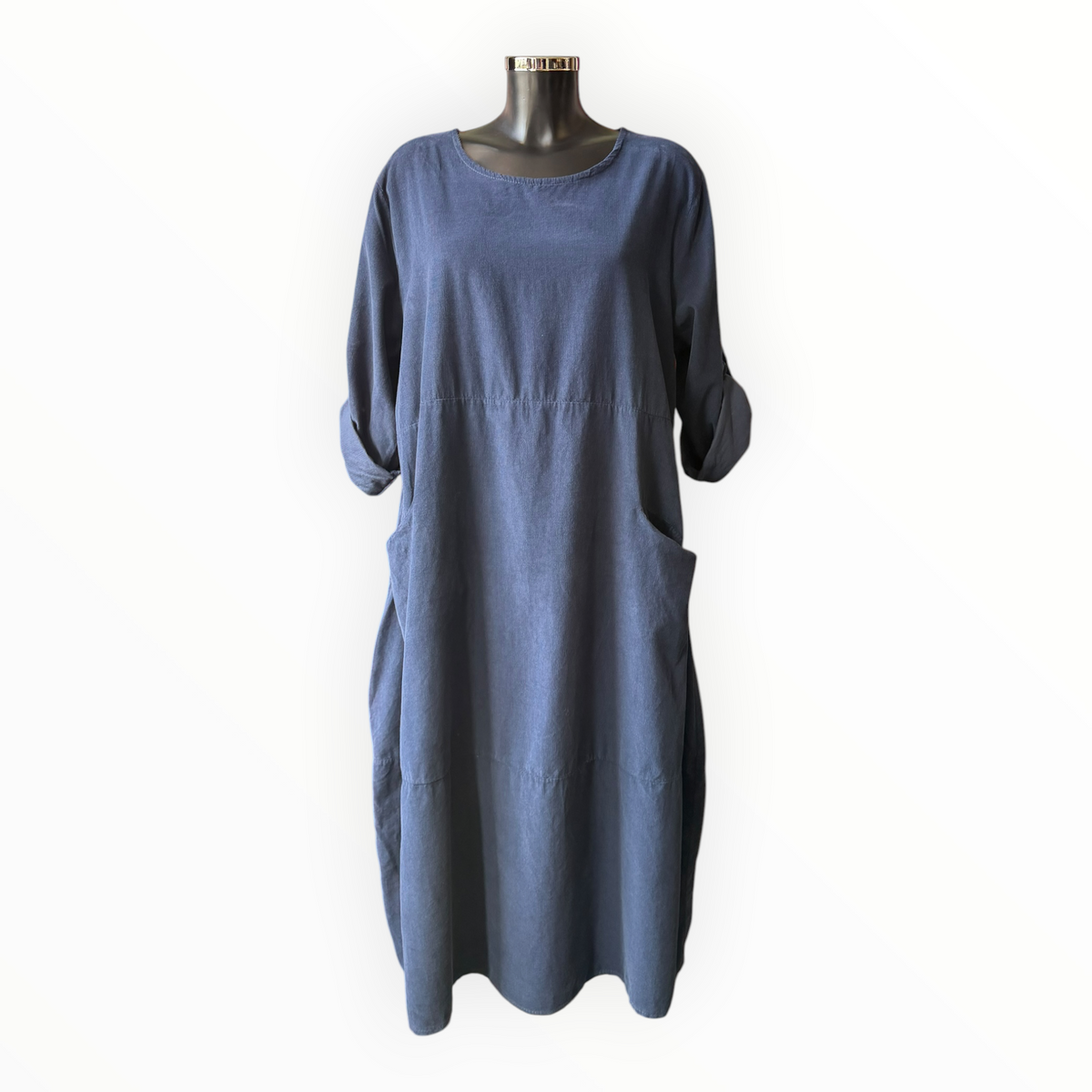 Courtney needlecord long dress - Navy