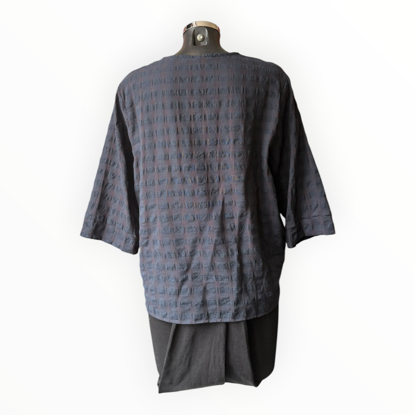 Eliza range checked jacket top - Navy