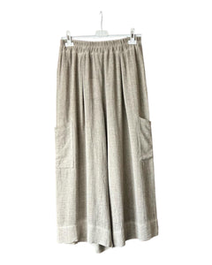 Casey range wide leg crop pocket trousers - Mocha