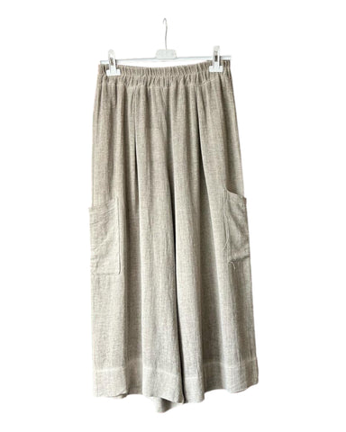 Casey range wide leg crop pocket trousers - Mocha