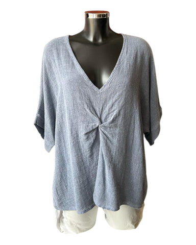 Casey range v neck twist front top - Navy