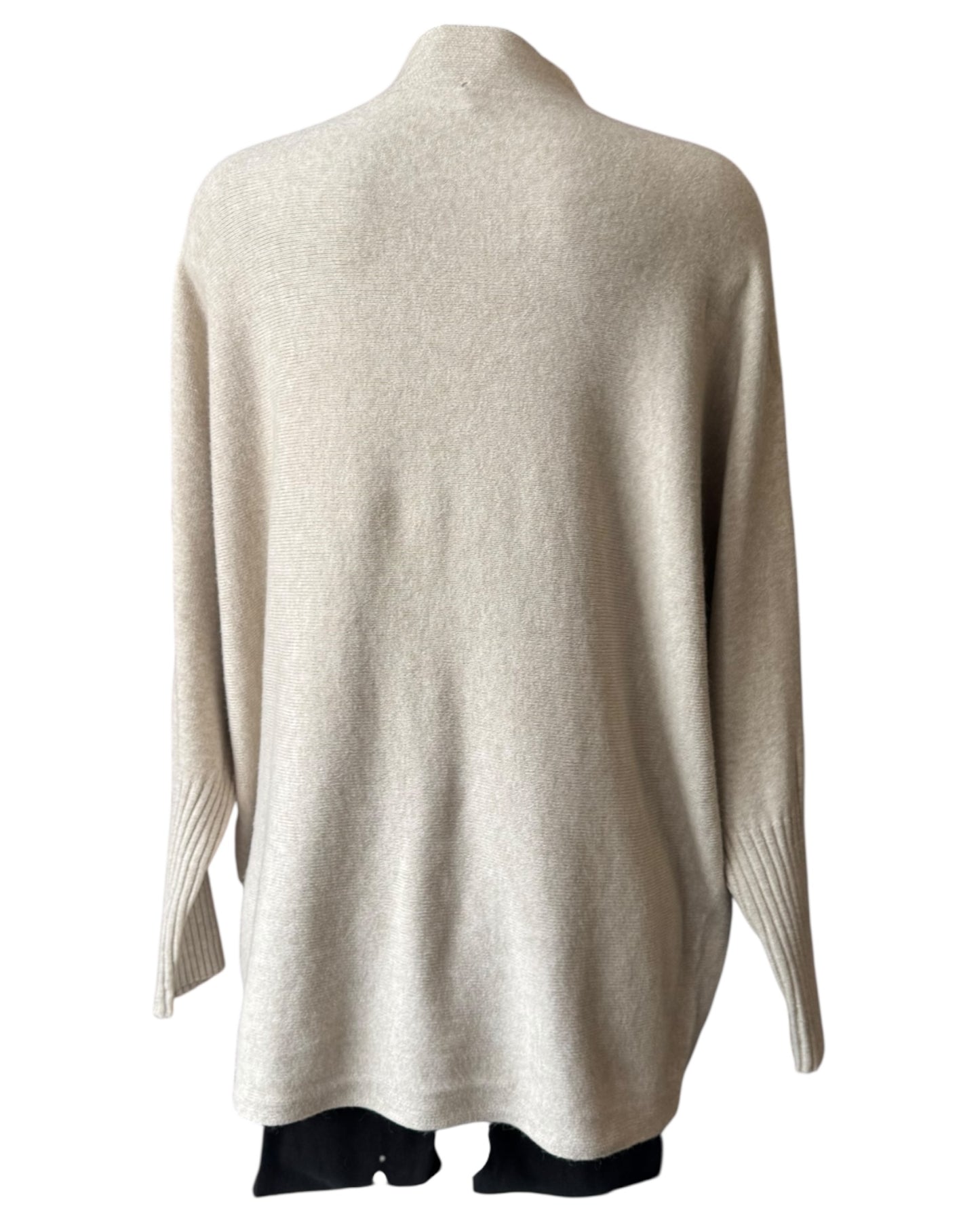 Elsie high neck button shoulder jumper - Beige