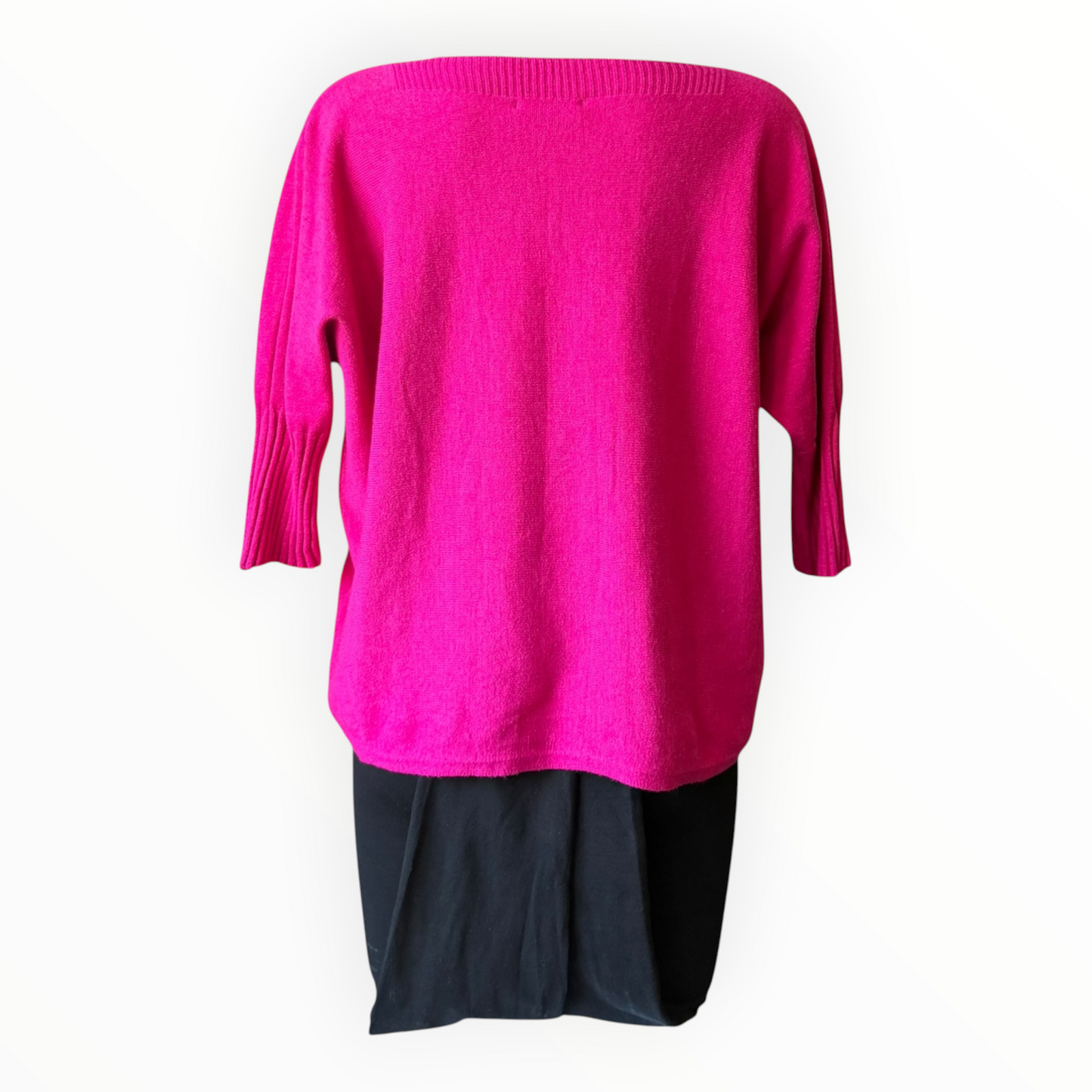 Morgan half sleeve boxy jumper - Fuschia