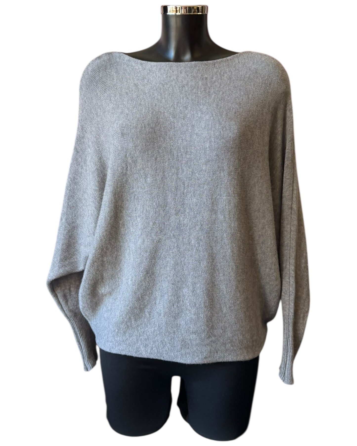 Cassie pearl back batwing jumper - Grey